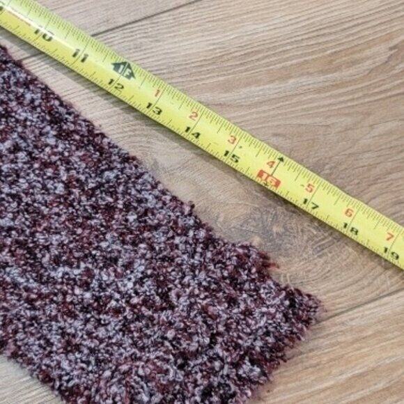 INC Sweater Women's Sz Medium Cardigan Burgundy Fringe Button Front Qtr Sleeve - Picture 9 of 9